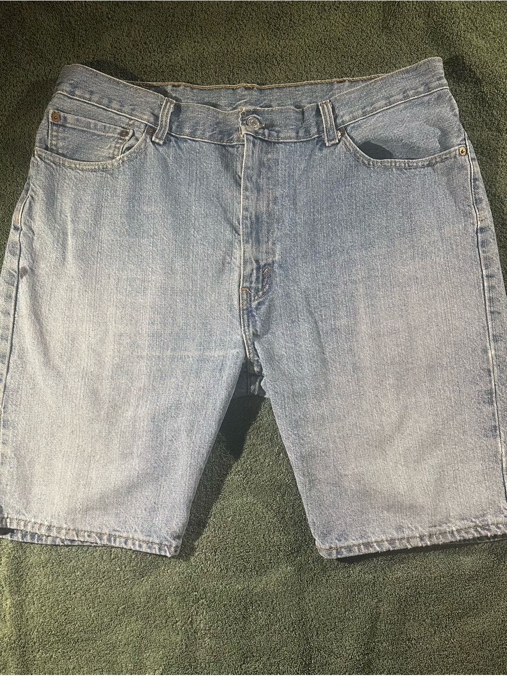 Levis Men’s Denim Shorts Adult W38 Blue Jorts 505 Y2K Dad Denim Light Wash
